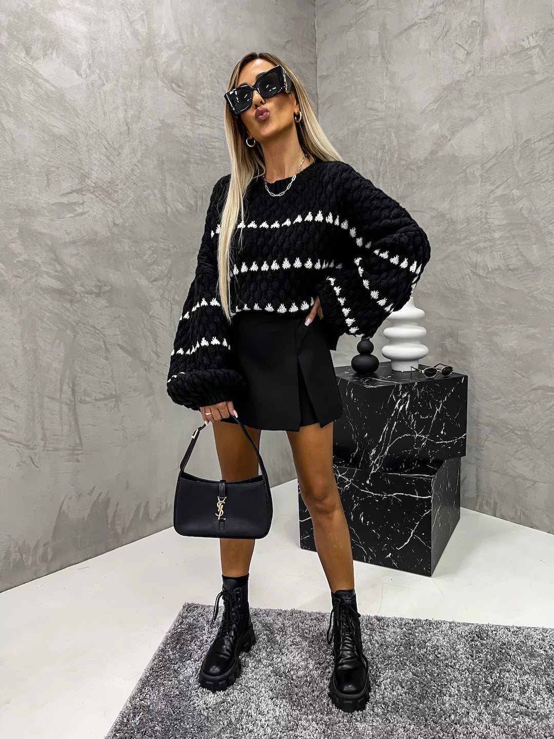 Elise de Paris | Pull à pois oversize élégant & confortable