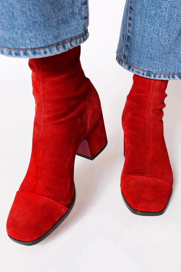 Ava | Bottines Élégantes à Talons Carrés