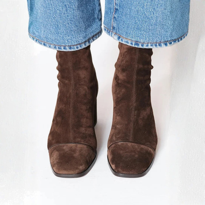Ava | Bottines Élégantes à Talons Carrés
