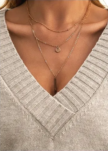 Elise de Paris | Pull uni à col V – tricot fashion ample