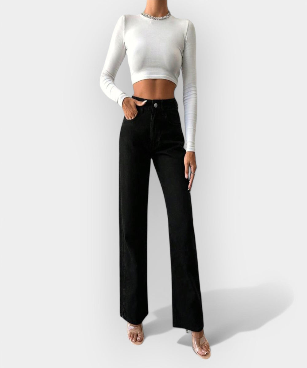 Elise de Paris | Wide Leg High-Waisted Jeans