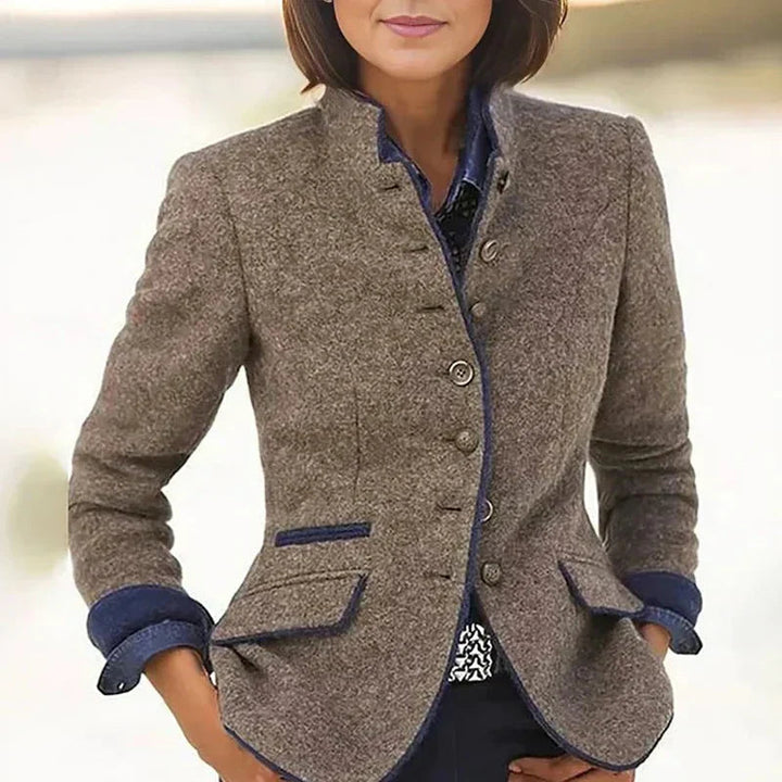 Elise de Paris | Blazer Femme Court Élégant Noir ou Bleu Marine