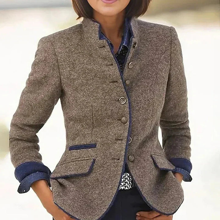 Elise de Paris | Blazer Femme Court Élégant Noir ou Bleu Marine