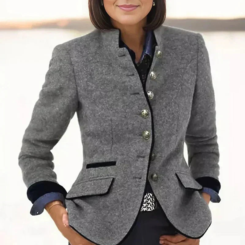 Elise de Paris | Blazer Femme Court Élégant Noir ou Bleu Marine