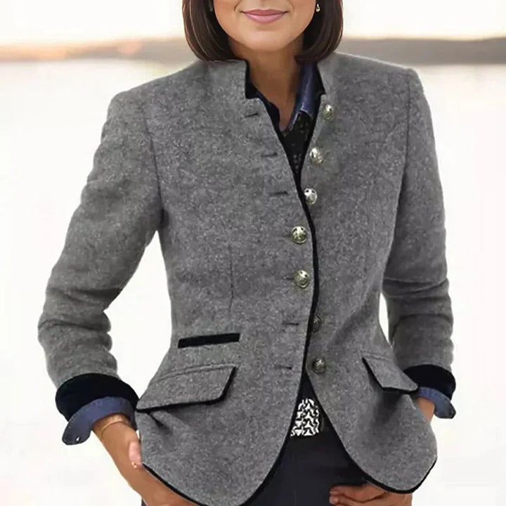 Elise de Paris | Blazer Femme Court Élégant Noir ou Bleu Marine