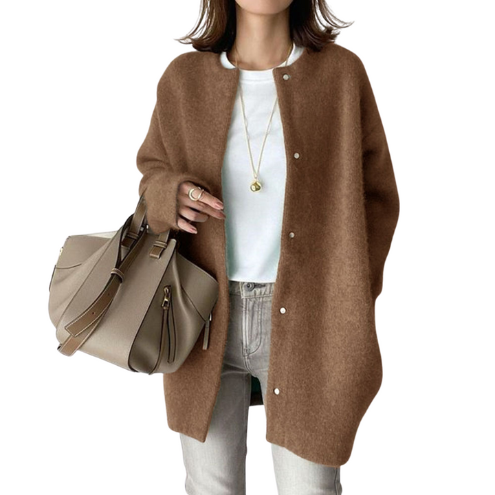 Elise de Paris | Cardigan Femme Oversize en Tricot Doux avec Fermeture à Boutons