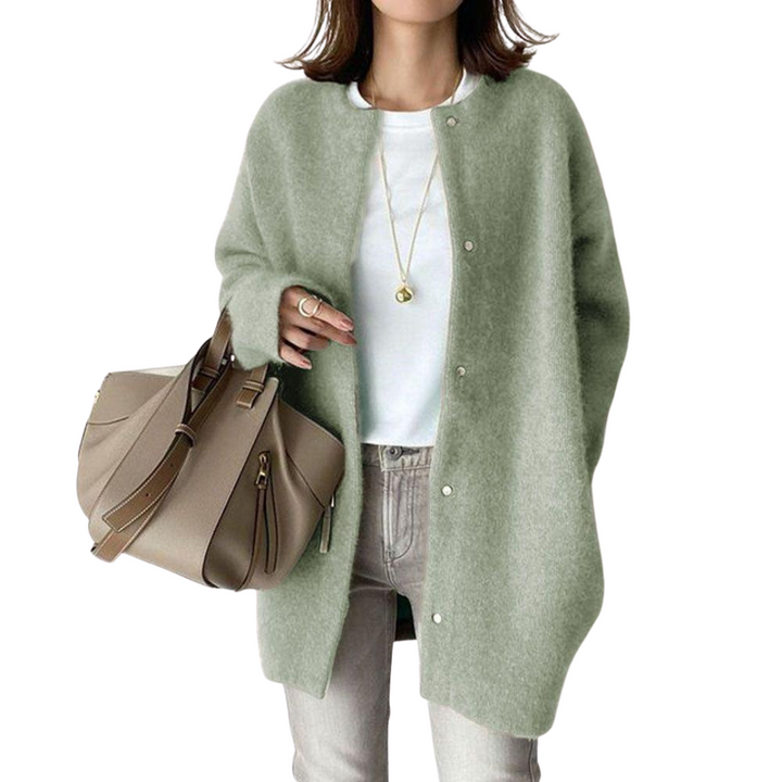 Elise de Paris | Cardigan Femme Oversize en Tricot Doux avec Fermeture à Boutons