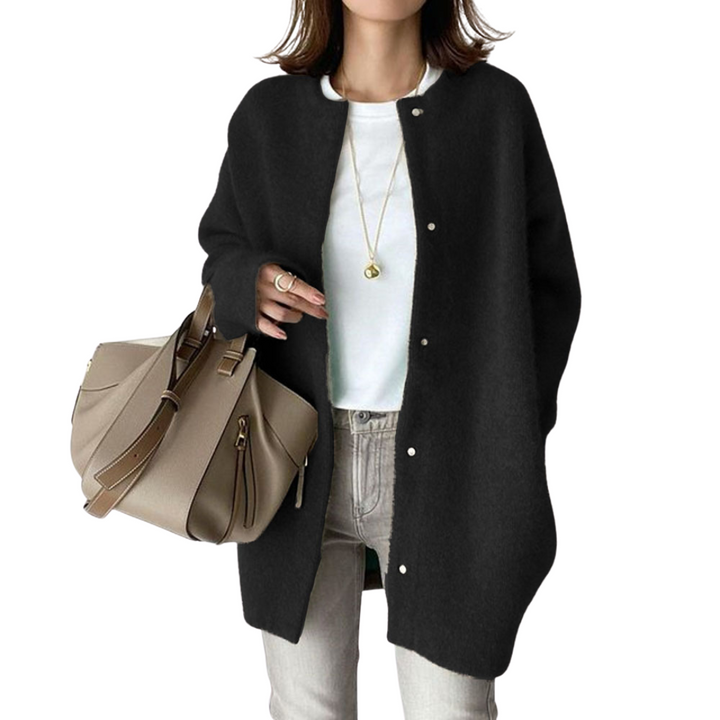 Elise de Paris | Cardigan Femme Oversize en Tricot Doux avec Fermeture à Boutons