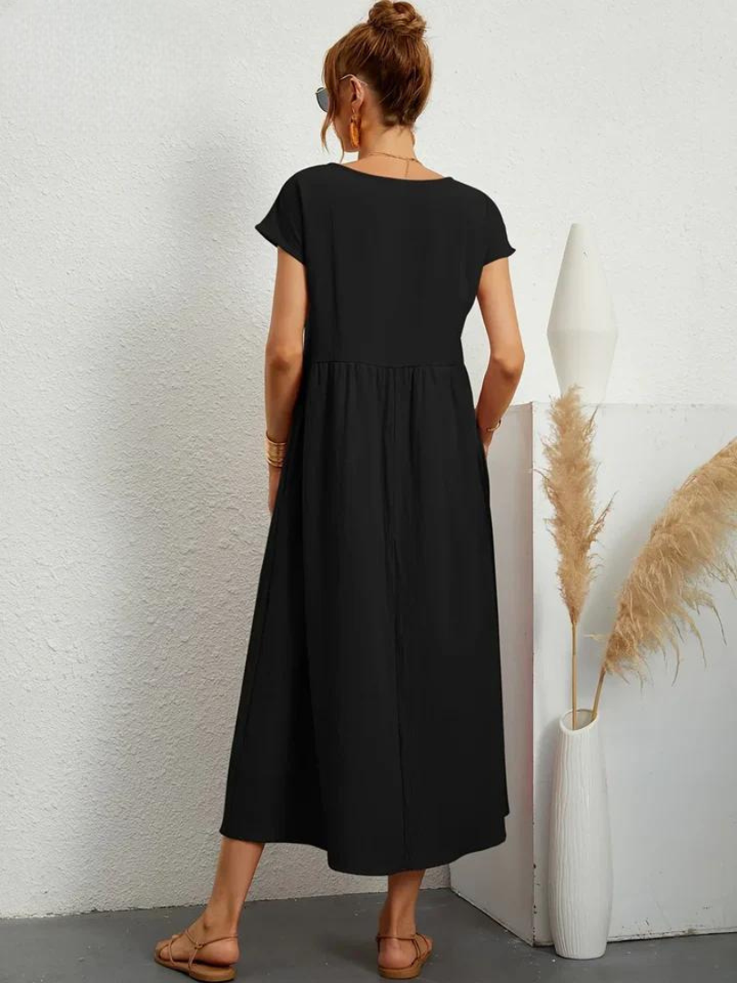 Elise de Paris| Robe d'été Femme Chic Longue en Coton Fluide et Confortable