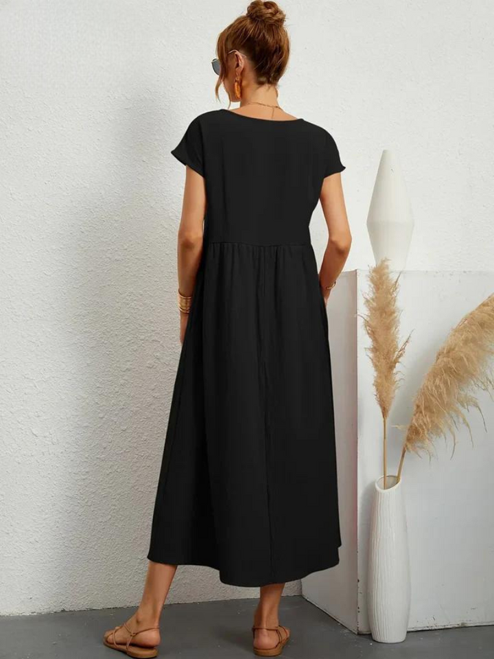 Elise de Paris| Robe d'été Femme Chic Longue en Coton Fluide et Confortable