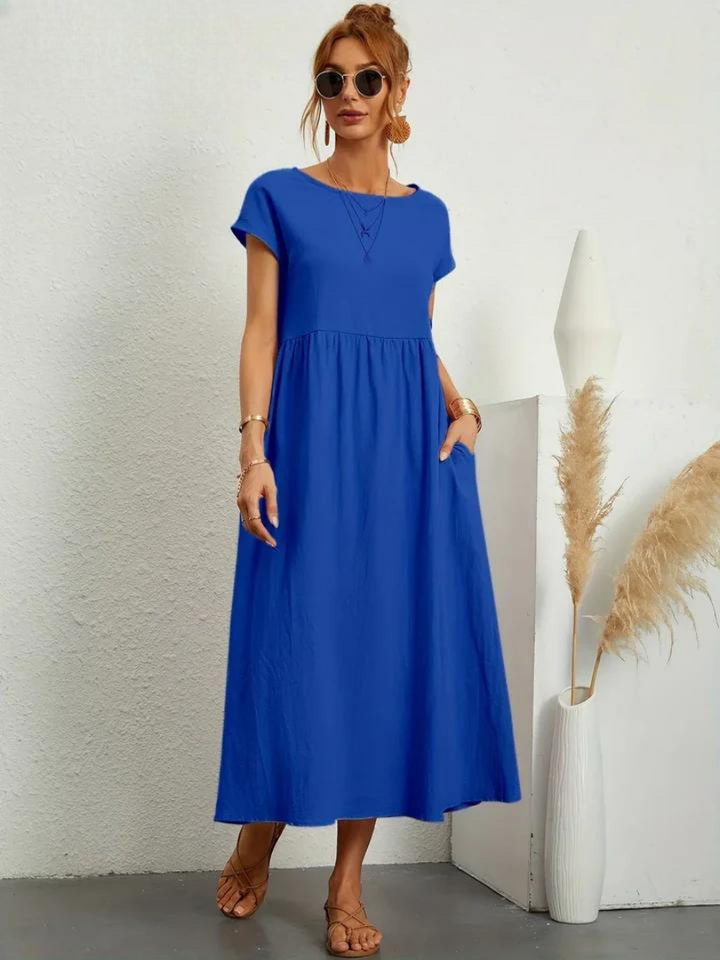 Elise de Paris| Robe d'été Femme Chic Longue en Coton Fluide et Confortable