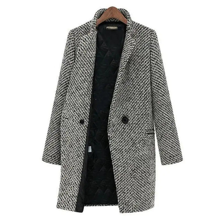 Elise de Paris | Manteau Hiver Femme Chic en Laine avec Col en V - Confort et Élégance pour Températures Froides