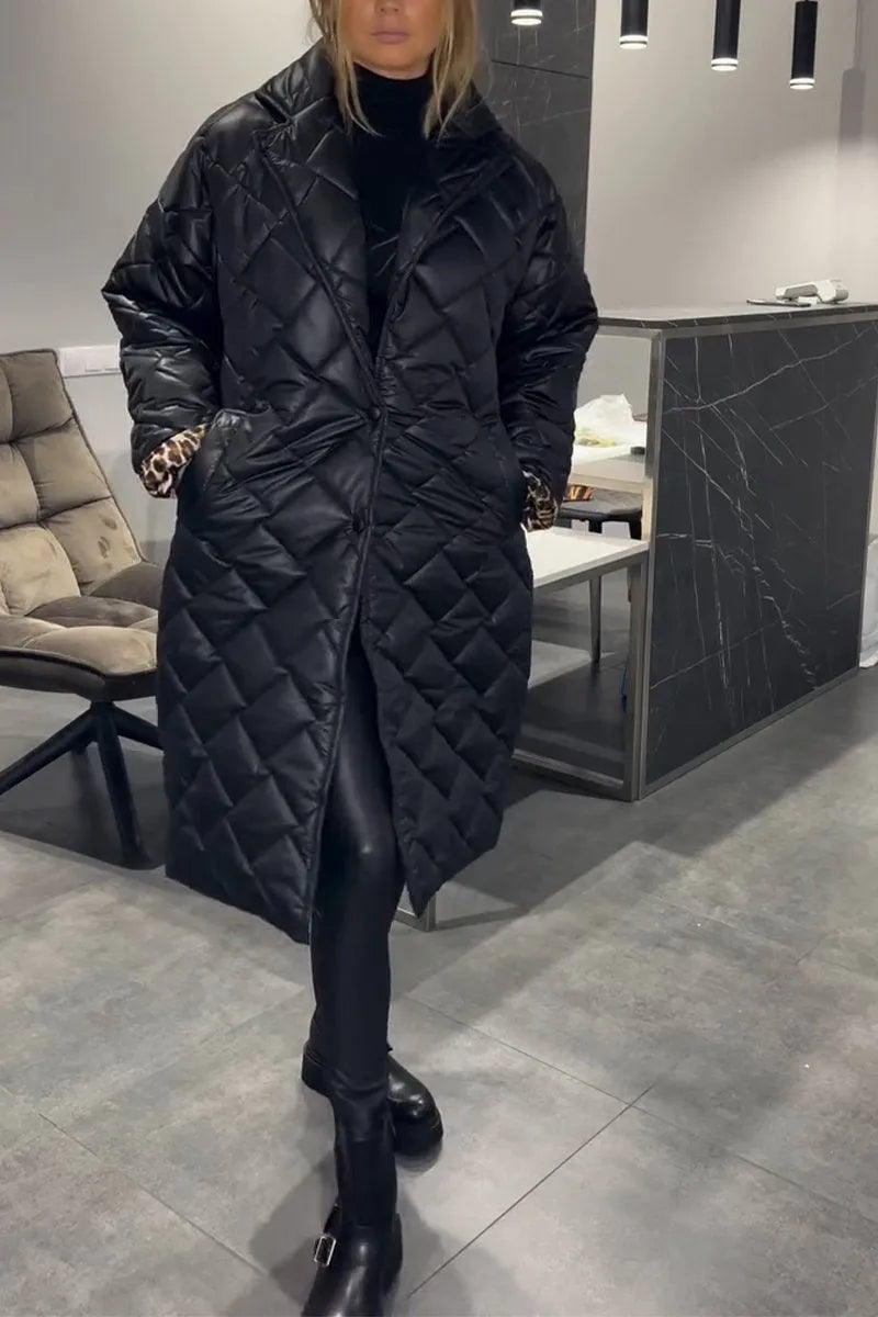 Elise de Paris | Manteau Hiver Femme Matelassé Réversible Mi-Long Élégant