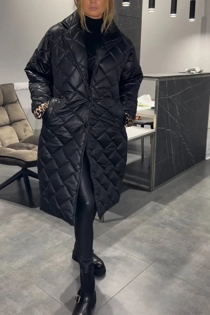 Elise de Paris | Manteau Hiver Femme Matelassé Réversible Mi-Long Élégant