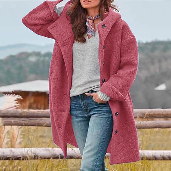 Elise de Paris| Manteau Long Femme Hiver à Capuche -