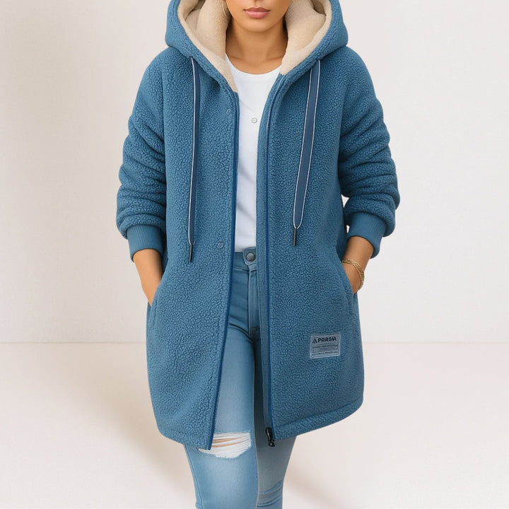 Elise de Paris | Manteau à Capuche Femme en Polaire Douce