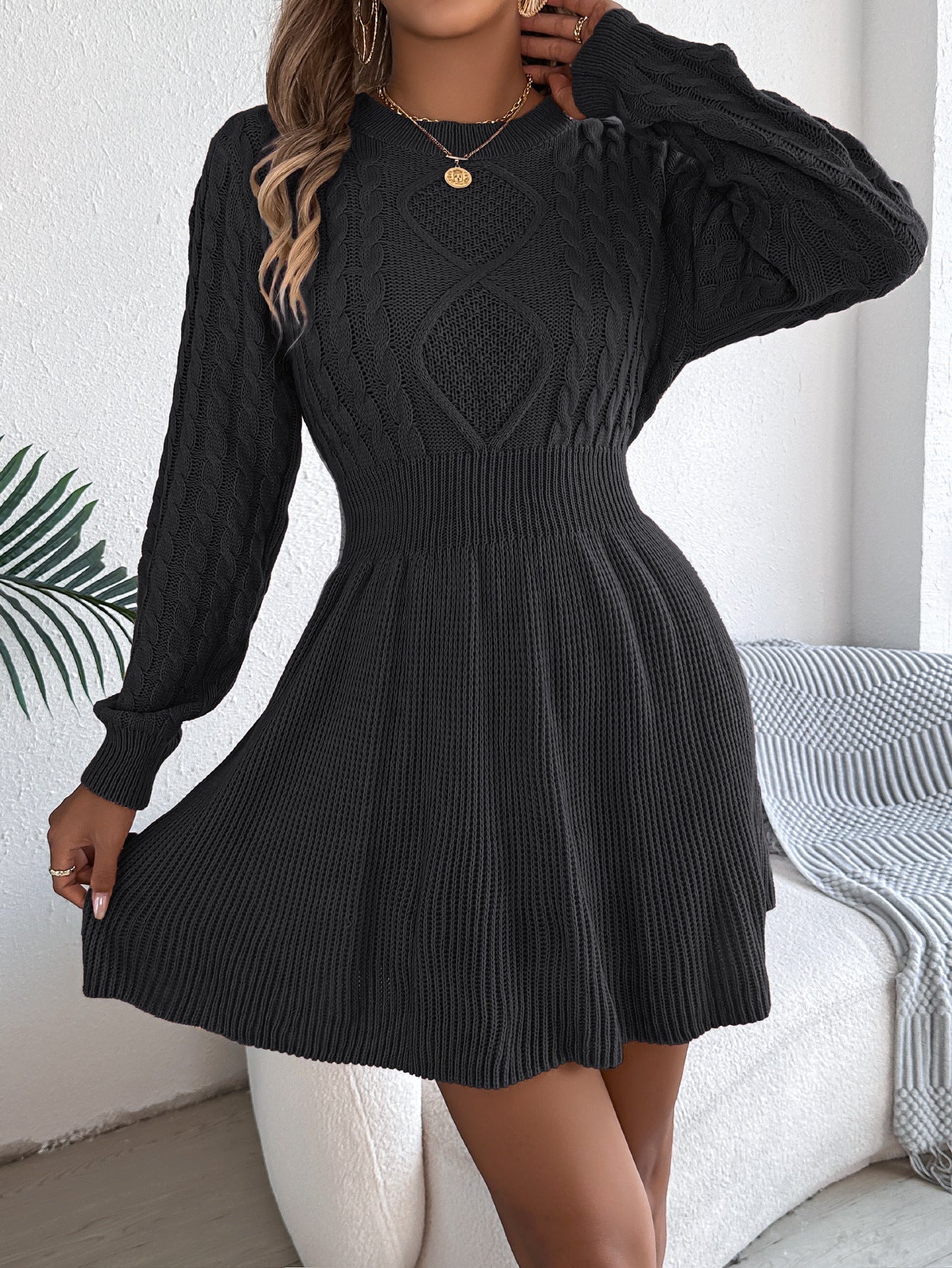 Elise de Paris | robe pull en maille torsadée