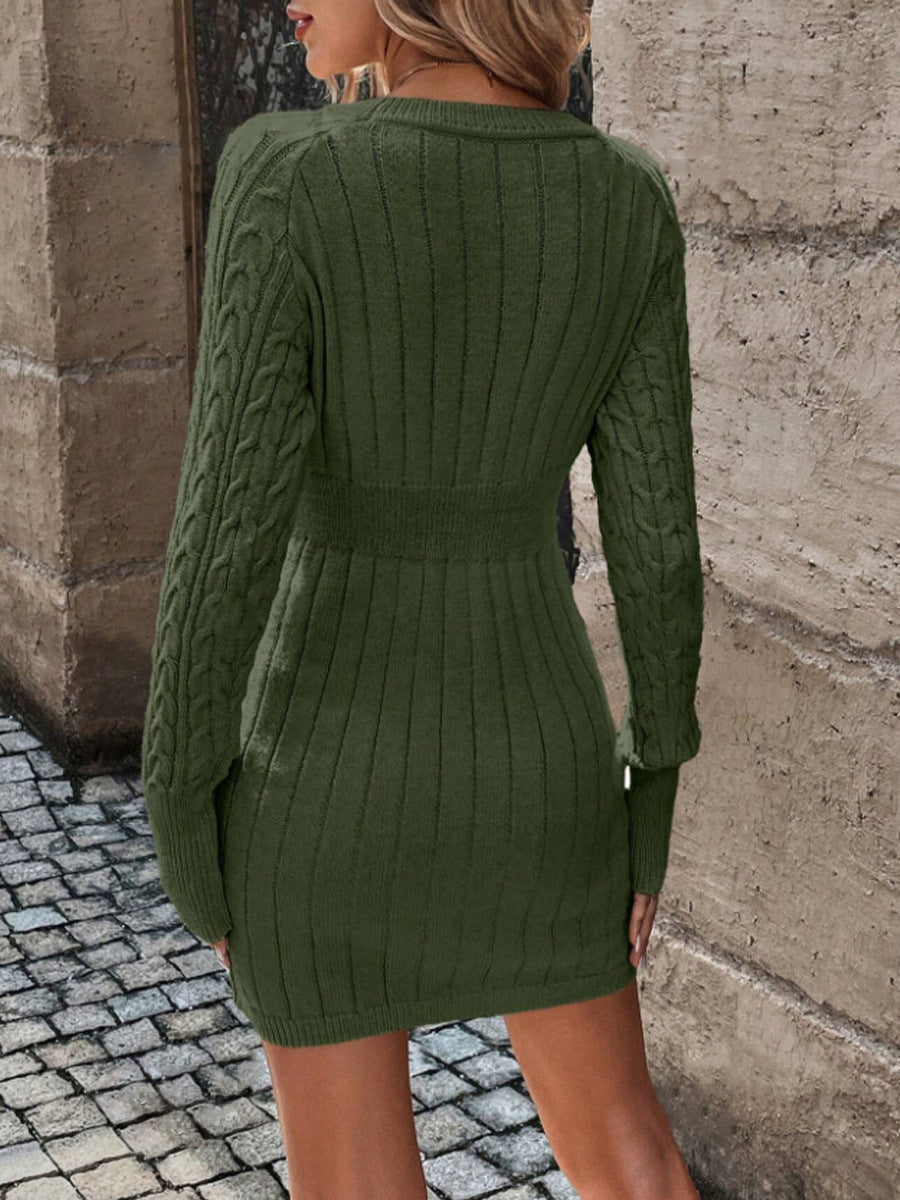 Elise de Paris | Robe en maille à motif torsadé