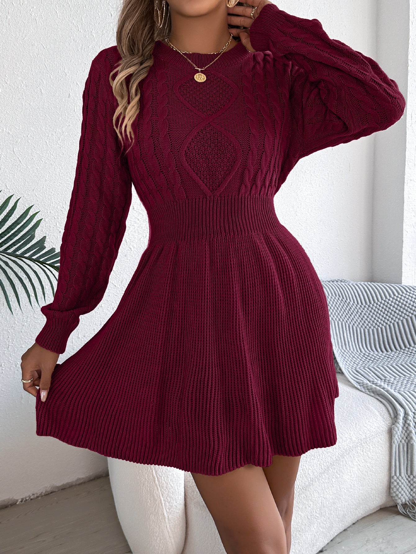 Elise de Paris | robe pull en maille torsadée