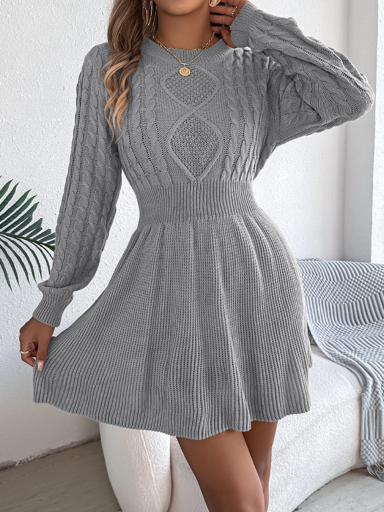 Elise de Paris | robe pull en maille torsadée