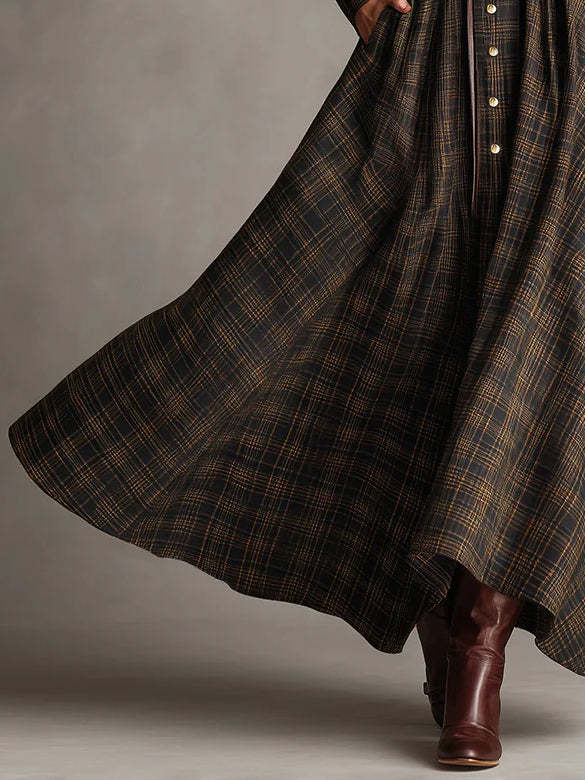 Elise de Paris | Robe Longue Femme Vintage avec Ceinture