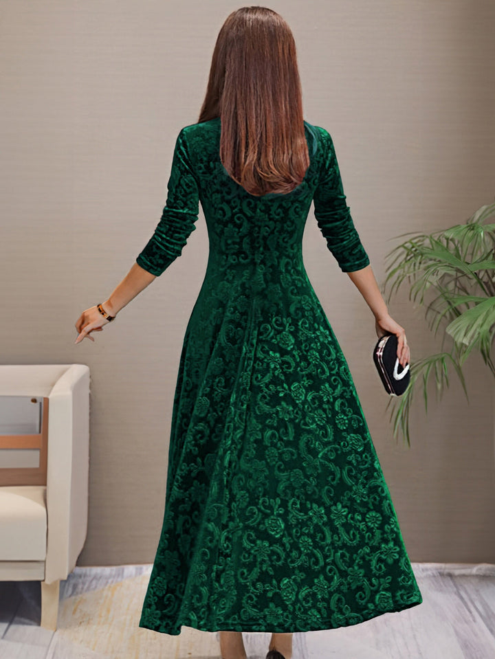 Elise de Paris| Robe de Soirée Longue Chic en Velours pour Femmes
