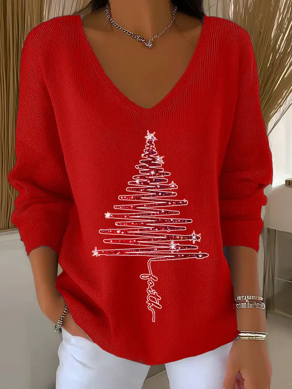 Elise de Paris | T-Shirt Noël Femme Doux et Confortable avec Col Montant