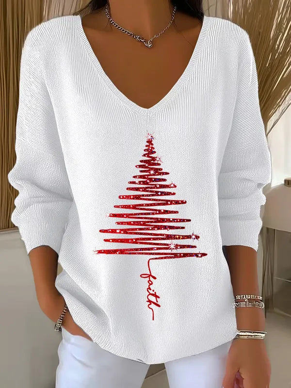 Elise de Paris | T-Shirt Noël Femme Doux et Confortable avec Col Montant