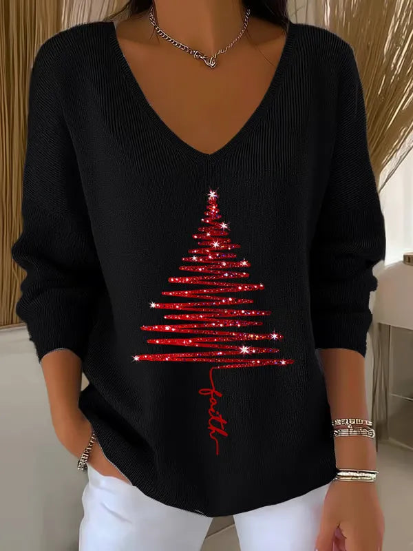Elise de Paris | T-Shirt Noël Femme Doux et Confortable avec Col Montant