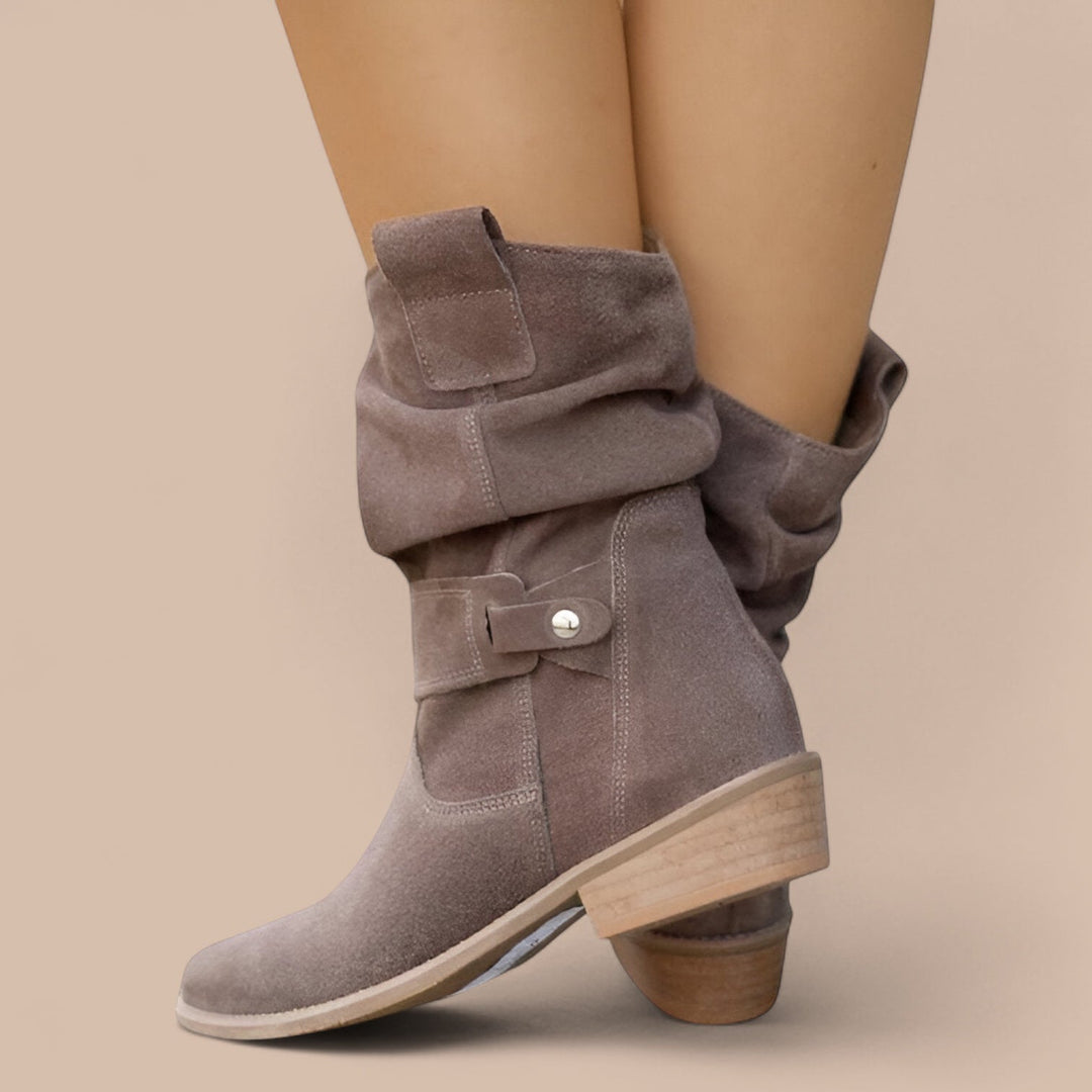 Elise de Paris | Bottines en Suède Larges Rachel
