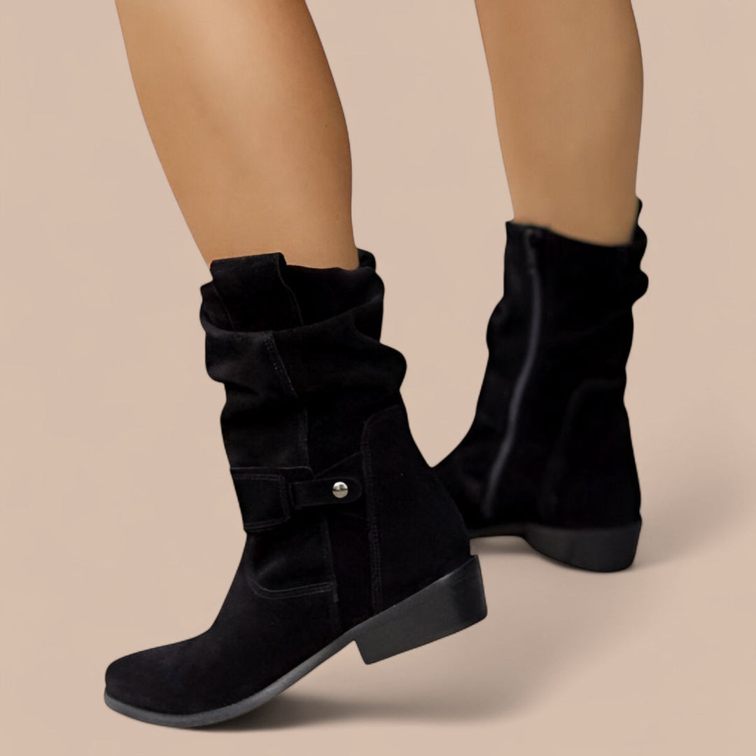 Elise de Paris | Bottines en Suède Larges Rachel