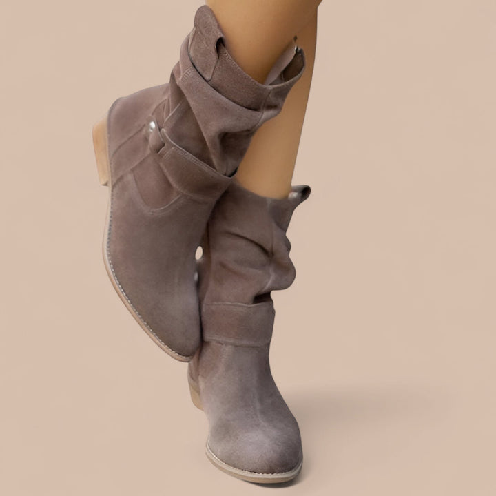 Elise de Paris | Bottines en Suède Larges Rachel