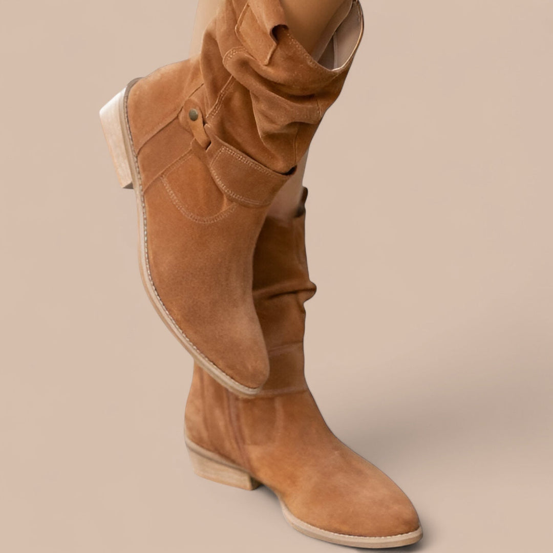 Elise de Paris | Bottines en Suède Larges Rachel